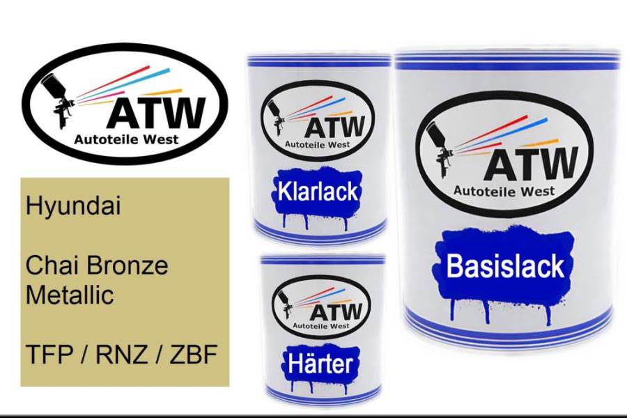Hyundai, Chai Bronze Metallic, TFP / RNZ / ZBF: 1L Lackdose + 1L Klarlack + 500ml Härter - Set, von ATW Autoteile West.